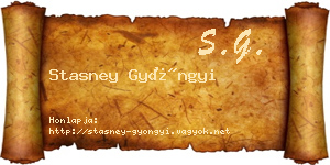 Stasney Gyöngyi névjegykártya