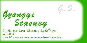 gyongyi stasney business card